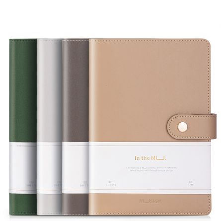 Notebook A5 96 filedictando coperta piele cu clapeta DELI