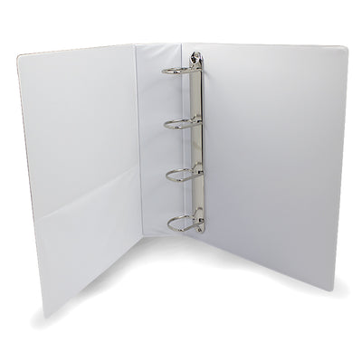 Caiet mecanic alb cu buzunar A4, 4 inele D51, cotor 75 mm