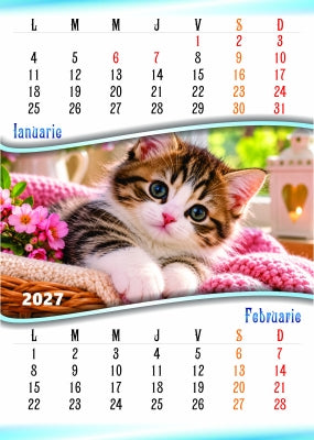 Calendar perete, A3, pisici/catei 2027