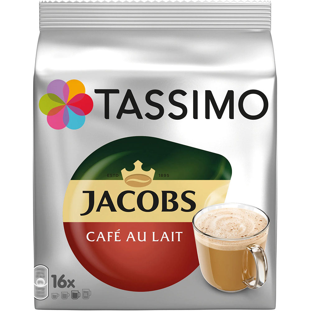 Capsule cafea TASSIMO Jacobs Cafe Au Lait, 16 capsule, 184g
