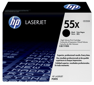 Toner HP 55X (CE255X), Negru (Black), Original, 12.5k pagini