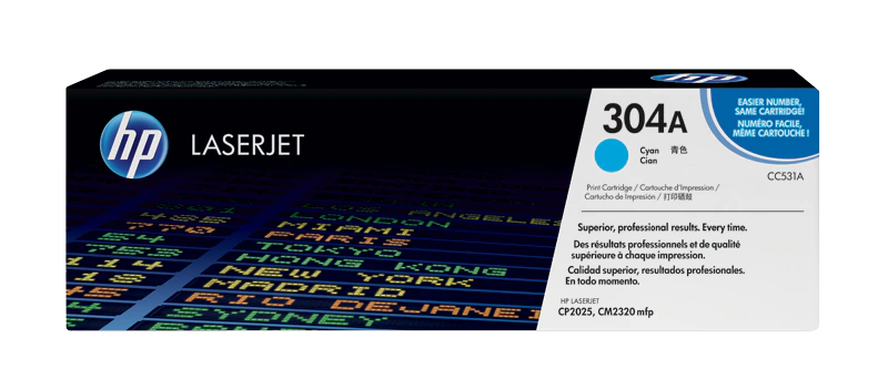 Toner HP 304A (CC531A), albastru (cyan), original, 2800 pagini
