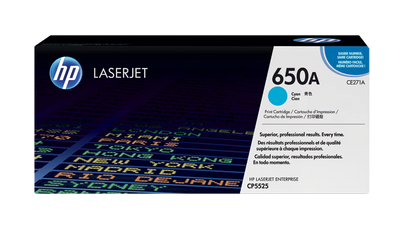 Toner HP 650A (CE271A), albastru (cyan), original, 15.000 pagini