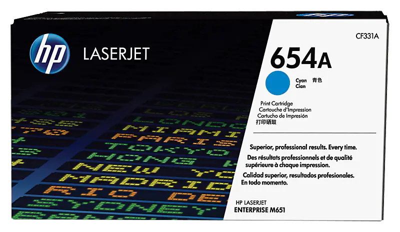 Toner HP 654A (CF331A), albastru (cyan), original, 15.000 pagini