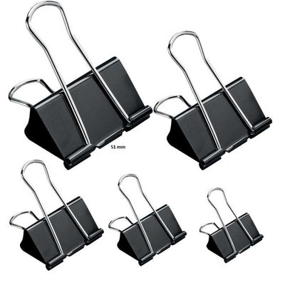Clipsuri metalice, negre, 51mm, 12buc/set - OFFISHOP