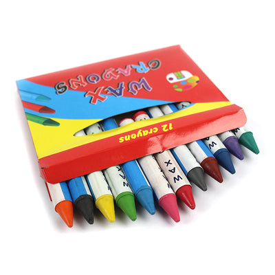 Set de 12 creioane colorate cerate Jumbo Evoffice de dimensiuni mari 10.7x1.4 cm, învelite în hârtie de protecție pentru mâini curate, ideale pentru preșcolari