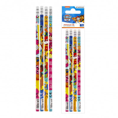 Creioane grafit cu radiera Paw Patrol, 4 buc/set - STARPAK