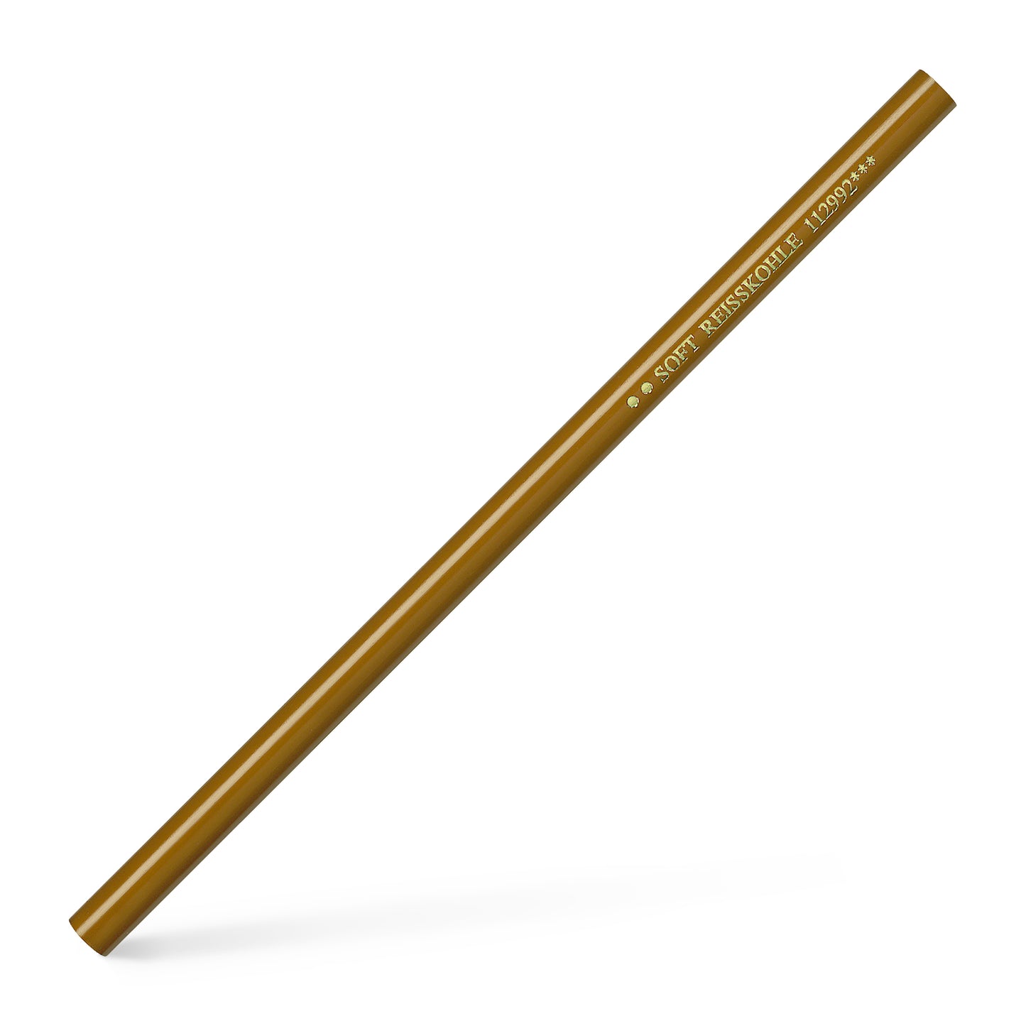Creion profesional din cărbune presat Faber-Castell din seria Pitt Monochrome, grad de duritate Soft, realizat din cărbune, funingine și argilă pentru umbre catifelate și un negru mat profund