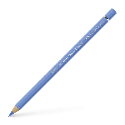 Creion colorat acuarelabil profesional Albrecht Dürer Faber-Castell în nuanța Albastru Ultramarin Deschis 140, cu mină groasă de 3.8 mm și pigmenți superiori perfect solubili în apă