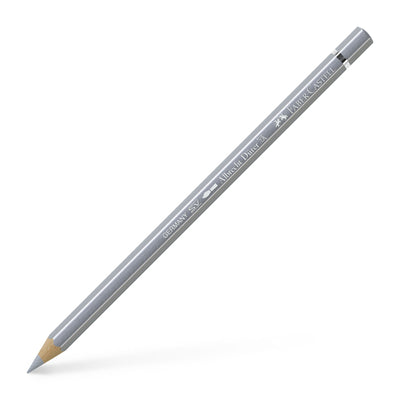 Creion colorat acuarelabil profesional Albrecht Dürer Faber-Castell în nuanța metalică Argintiu 251, cu mină groasă de 3.8 mm și pigmenți sclipitori perfect solubili în apă