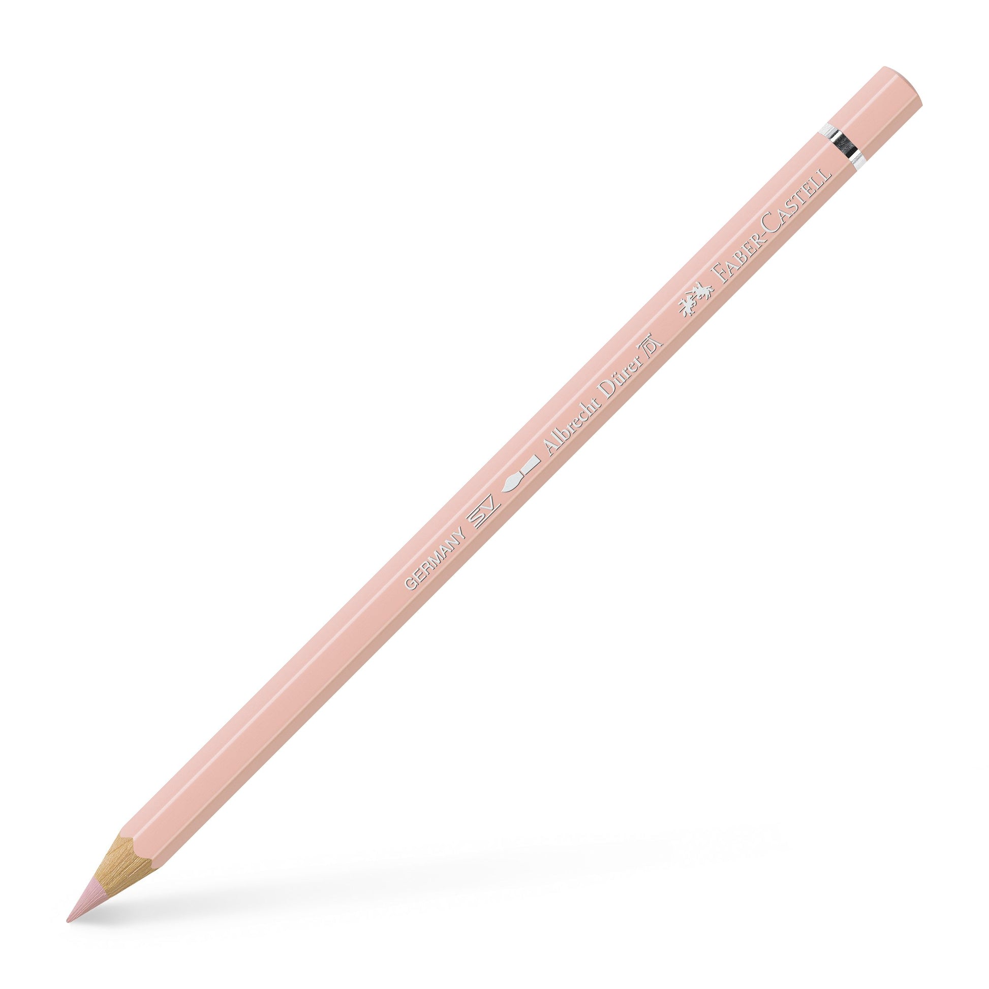 Creion colorat acuarelabil profesional Albrecht Dürer Faber-Castell în nuanța delicată Flesh Mediu 132, cu mină groasă de 3.8 mm și pigmenți superiori calzi perfect solubili în apă