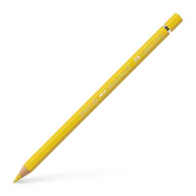 Creion colorat acuarelabil profesional Albrecht Dürer Faber-Castell în nuanța clasică Galben Napoli 185, cu mină groasă de 3.8 mm și pigmenți superiori calzi perfect solubili în apă
