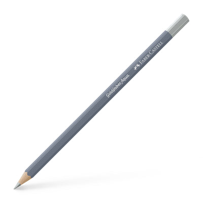 Creion colorat acuarelabil Goldfaber Faber-Castell nuanța Argintiu, mină 3.3 mm, ideal pentru accente metalizate și efecte de pictură în acuarelă