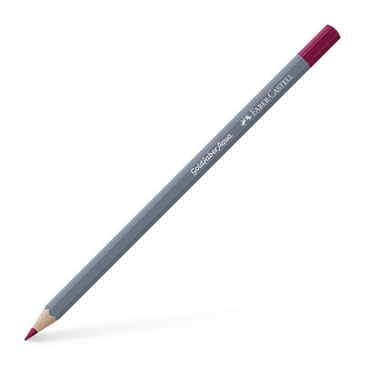Creion colorat acuarelabil Goldfaber Faber-Castell în nuanța vibrantă Carmin Permanent 126, cu mină de 3.3 mm, ideal pentru tehnici mixte de desen și acuarelă