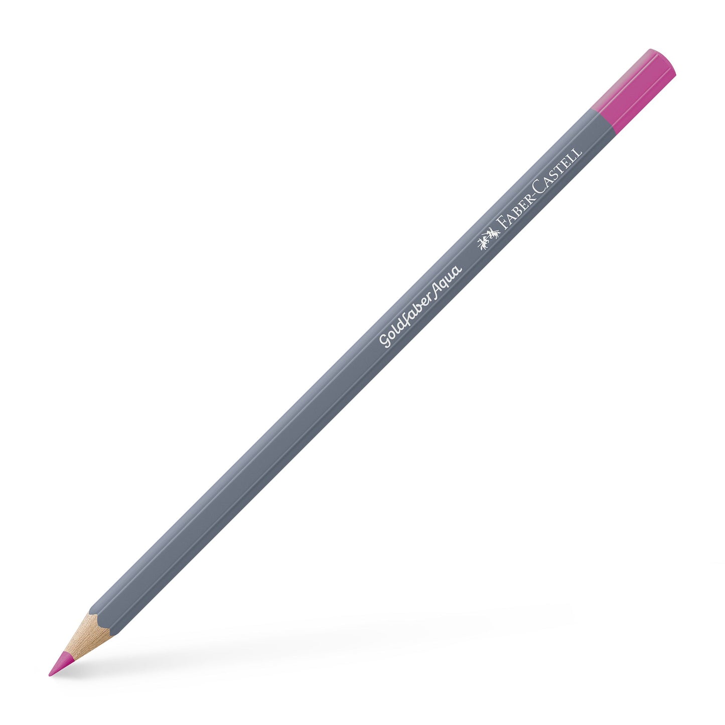 Creion colorat acuarelabil Goldfaber Faber-Castell în nuanța vibrantă Fucsia 123, cu mină de 3.3 mm, perfect pentru accente artistice și tehnici de acuarelă