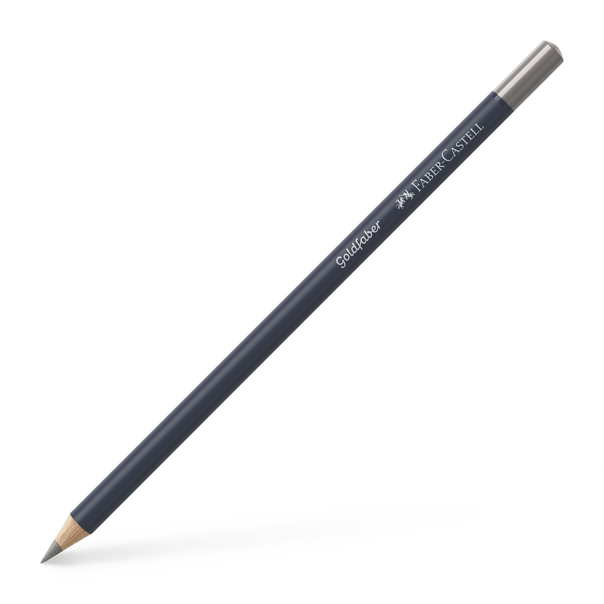 Creion colorat acuarelabil Goldfaber Faber-Castell în nuanța neutră Gri Cald IV, cu mină de 3.3 mm, ideal pentru tehnici de umbrire și acuarelă.