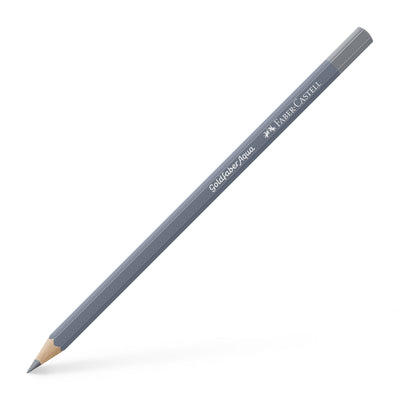 Creion colorat acuarelabil Goldfaber Faber-Castell în nuanța neutră Gri Rece IV, cu mină de 3.3 mm, ideal pentru tehnici de umbrire rece și acuarelă.