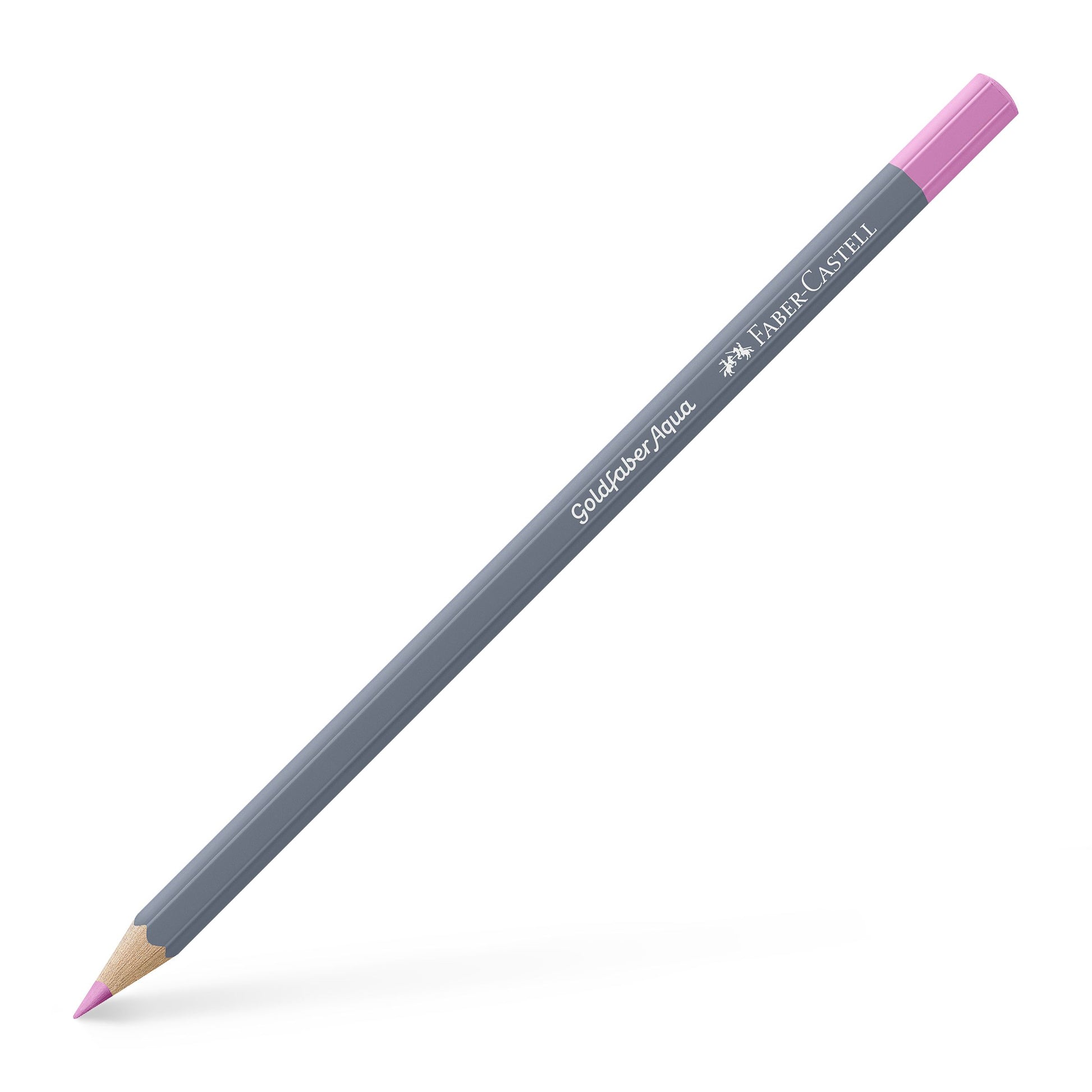Creion colorat acuarelabil Goldfaber Faber-Castell în nuanța delicată Magenta Deschis 119, cu mină de 3.3 mm, perfect pentru accente pastelate și tehnici de acuarelă