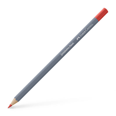 Creion colorat acuarelabil Goldfaber Faber-Castell în nuanța vibrantă Roșu Scarlet 118, cu mină de 3.3 mm, perfect pentru accente artistice și tehnici de acuarelă