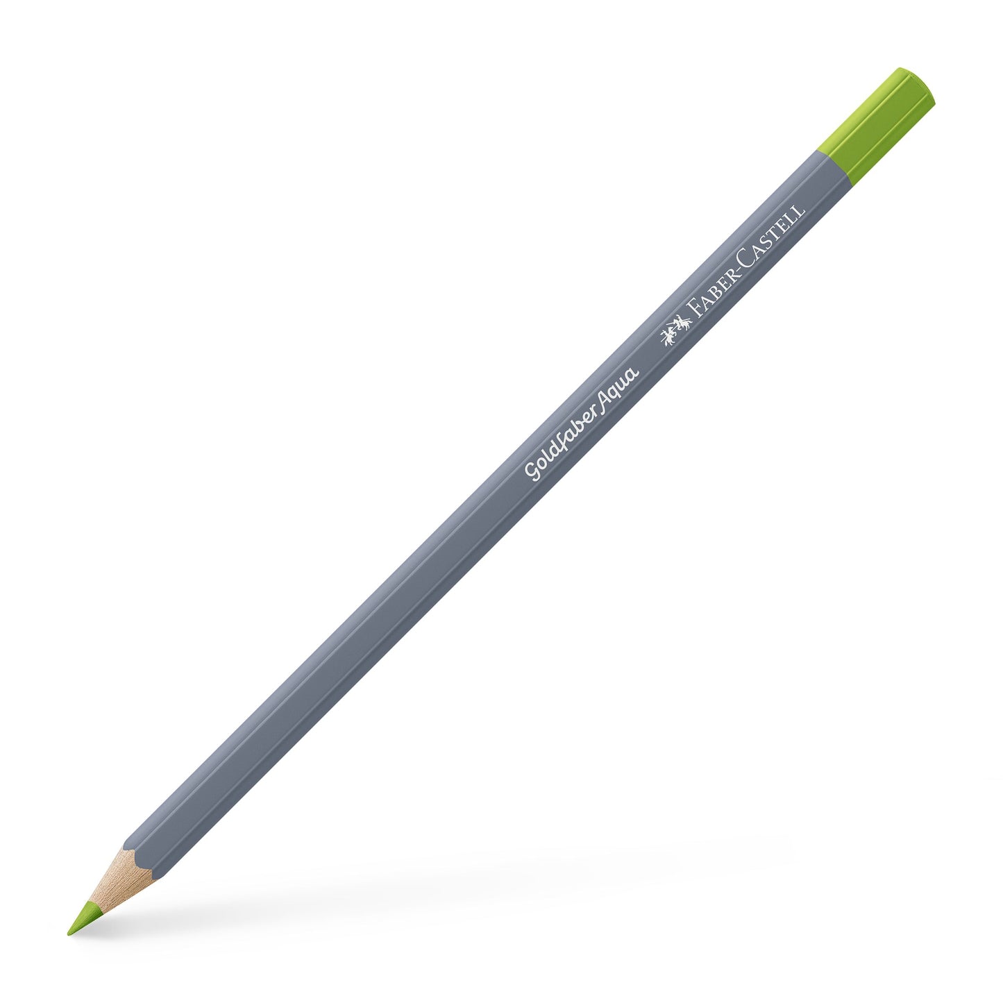 Creion colorat acuarelabil Goldfaber Faber-Castell în nuanța luminoasă Verde de Mai 170, cu mină de 3.3 mm, perfect pentru detalii naturale și tehnici de acuarelă