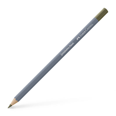 Creion colorat acuarelabil Goldfaber Faber-Castell în nuanța pământie Verde Oliv Gălbui 173, cu mină de 3.3 mm, perfect pentru detalii botanice și tehnici de acuarelă