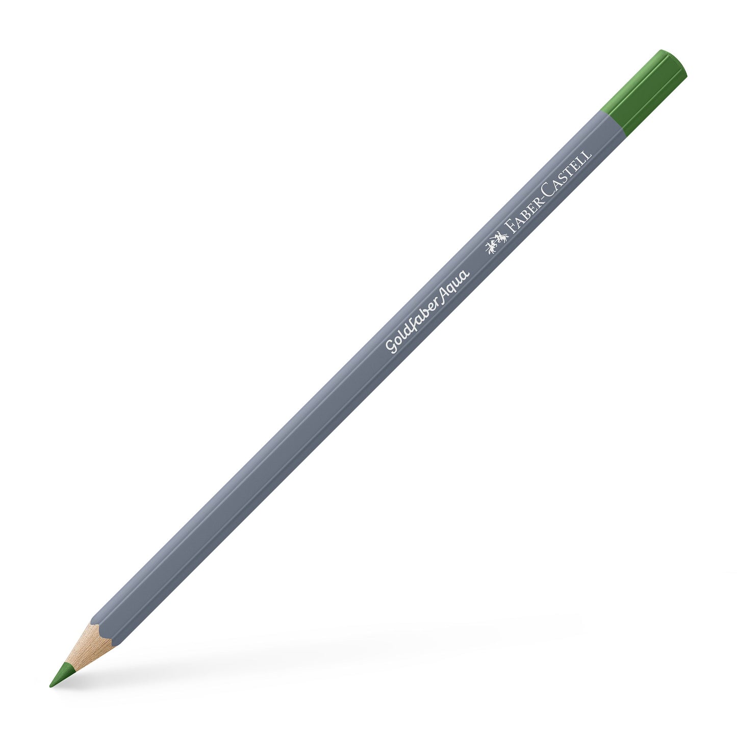 Creion colorat acuarelabil Goldfaber Faber-Castell în nuanța vibrantă Verde Permanent 266, cu mină de 3.3 mm, perfect pentru detalii botanice și tehnici de acuarelă