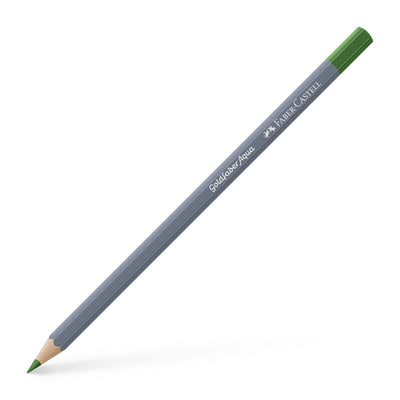 Creion colorat acuarelabil Goldfaber Faber-Castell în nuanța vibrantă Verde Permanent 266, cu mină de 3.3 mm, perfect pentru detalii botanice și tehnici de acuarelă