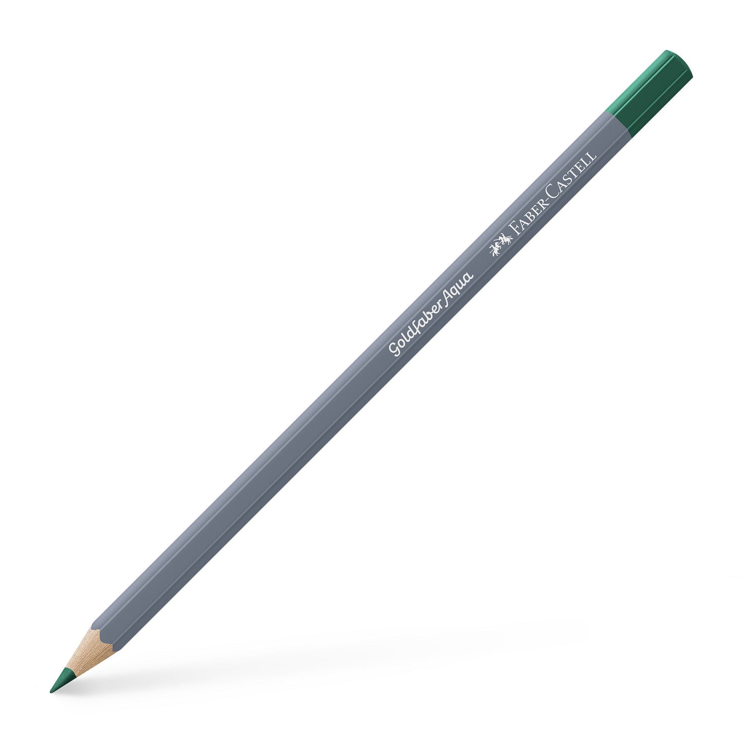 Creion colorat acuarelabil Goldfaber Faber-Castell în nuanța intensă Verde Phtalo 161, cu mină de 3.3 mm, perfect pentru umbre profunde și tehnici de acuarelă