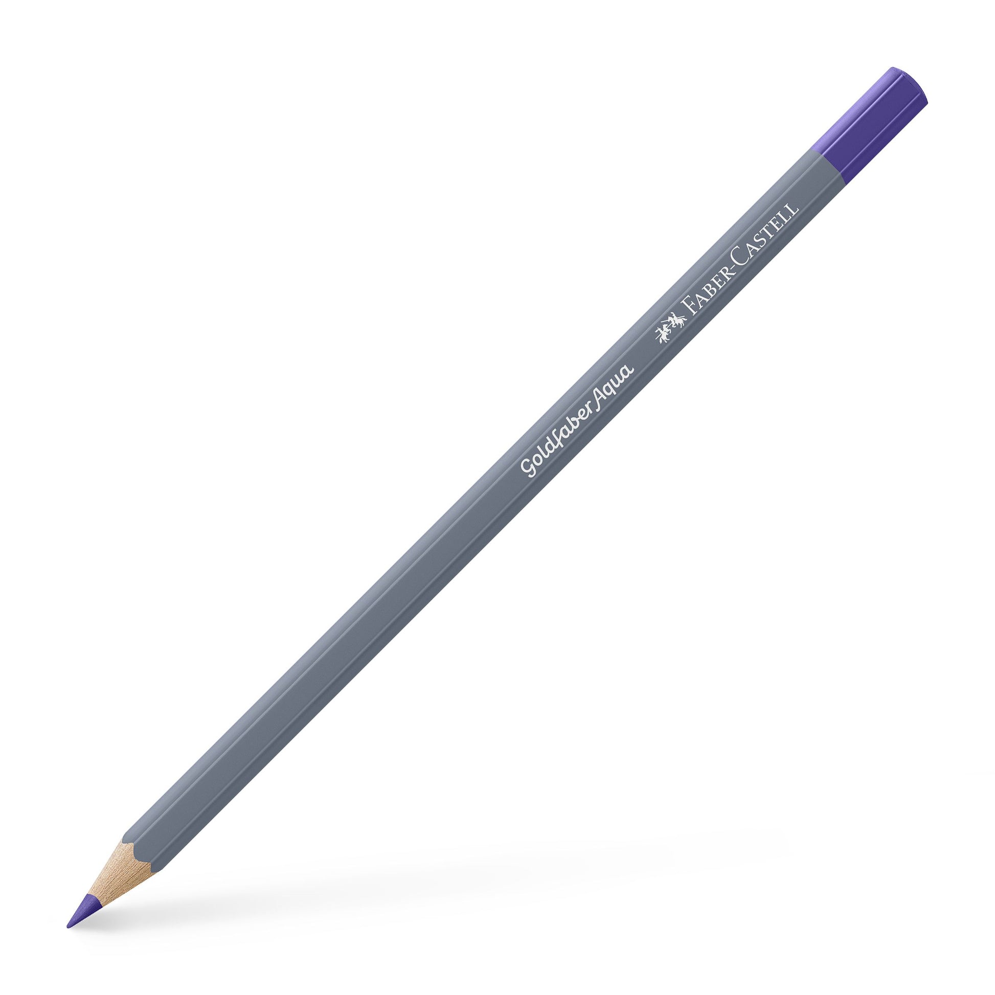 Creion colorat acuarelabil Goldfaber Faber-Castell în nuanța regală Violet Purpuriu 136, cu mină de 3.3 mm, perfect pentru detalii artistice și tehnici de acuarelă