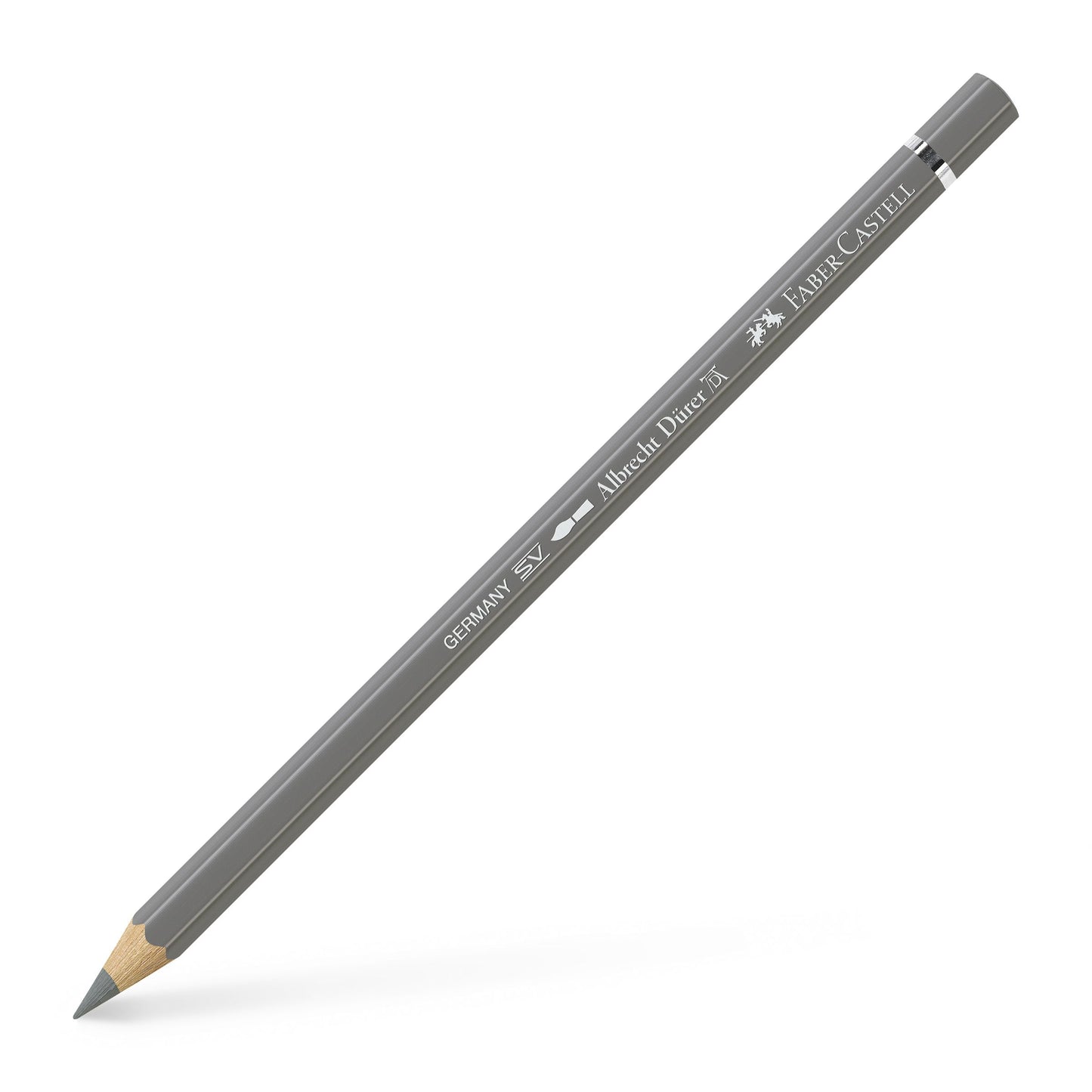 Creion colorat acuarelabil profesional Albrecht Dürer Faber-Castell în nuanța neutră densă Gri Cald IV 273, cu mină groasă de 3.8 mm și pigmenți superiori perfect solubili în apă