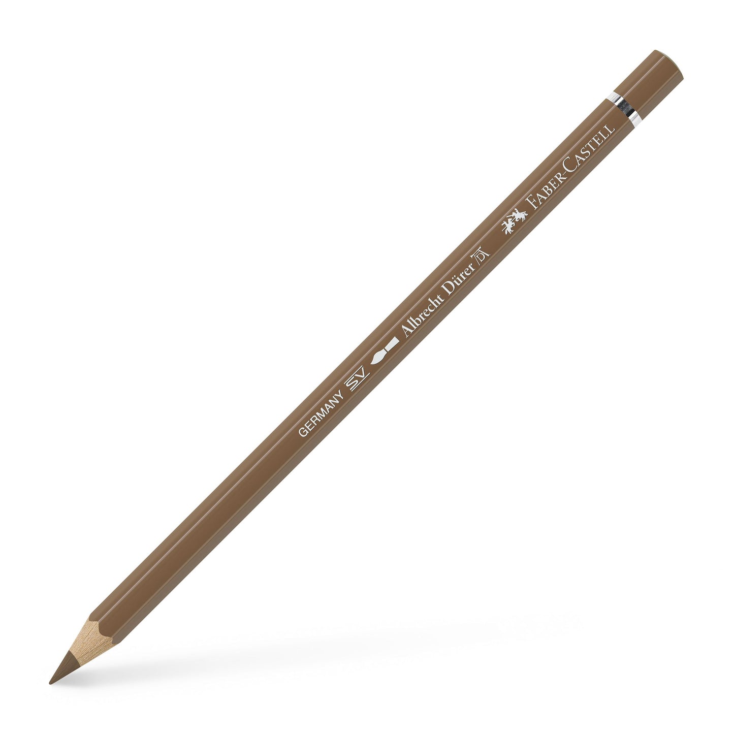 Creion colorat acuarelabil profesional Albrecht Dürer Faber-Castell în nuanța naturală Maro 179, cu mină groasă de 3.8 mm și pigmenți superiori perfect solubili în apă