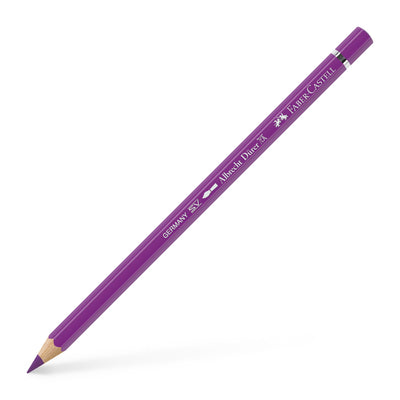 Creion colorat acuarelabil profesional Albrecht Dürer Faber-Castell în nuanța vibrantă Purpuriu 134, cu mină groasă de 3.8 mm și pigmenți superiori perfect solubili în apă