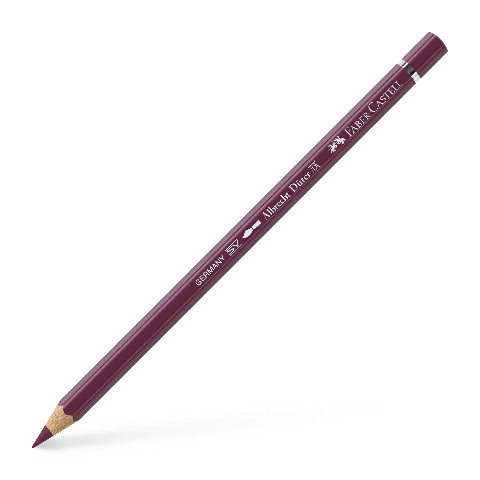 Creion colorat acuarelabil profesional Albrecht Dürer Faber-Castell în nuanța vibrantă Red-Violet 194, cu mină groasă de 3.8 mm și pigmenți superiori perfect solubili în apă