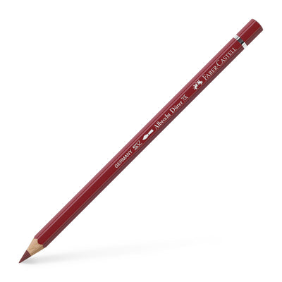 Creion colorat acuarelabil profesional Albrecht Dürer Faber-Castell în nuanța intensă Roșu Cadmiu Mediu 217, cu mină groasă de 3.8 mm și pigmenți superiori perfect solubili în apă