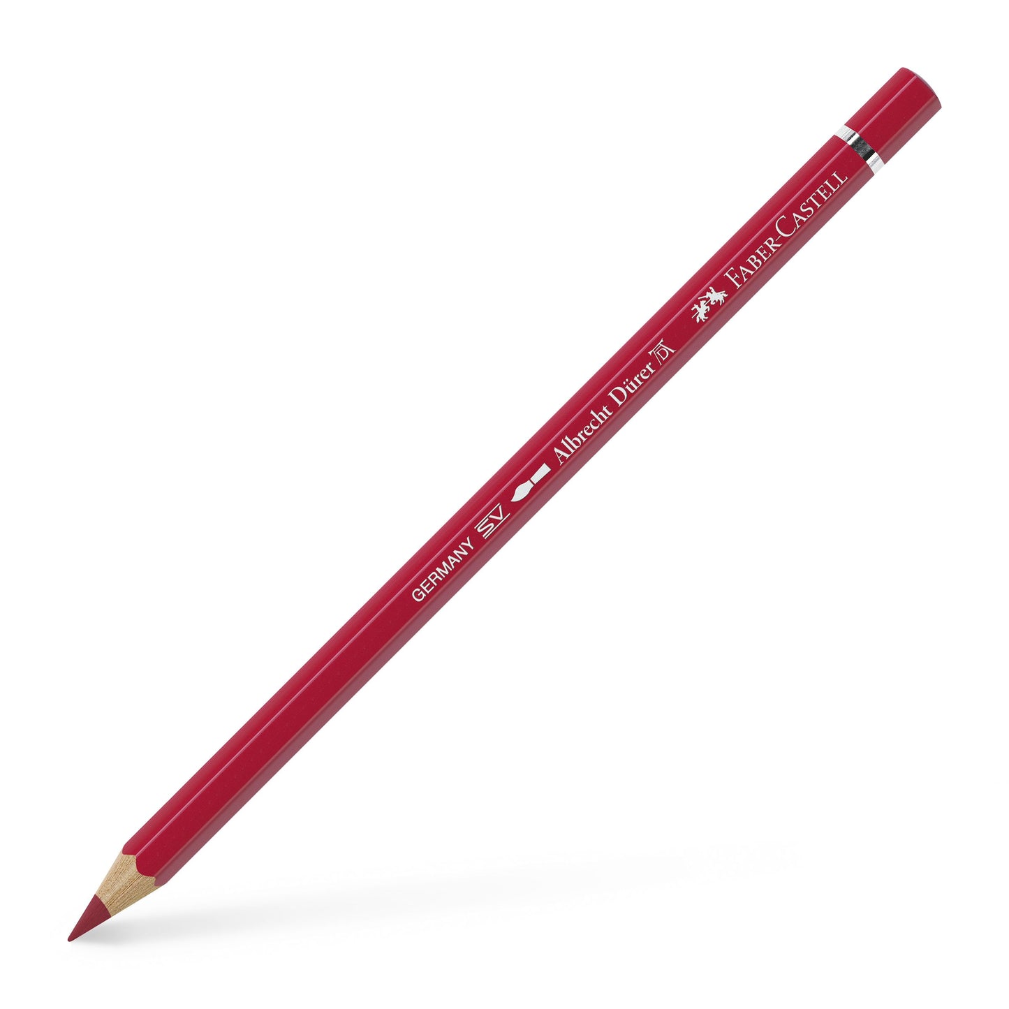 Creion colorat acuarelabil profesional Albrecht Dürer Faber-Castell în nuanța caldă Roșu Cărămiziu 126, cu mină groasă de 3.8 mm și pigmenți superiori perfect solubili în apă