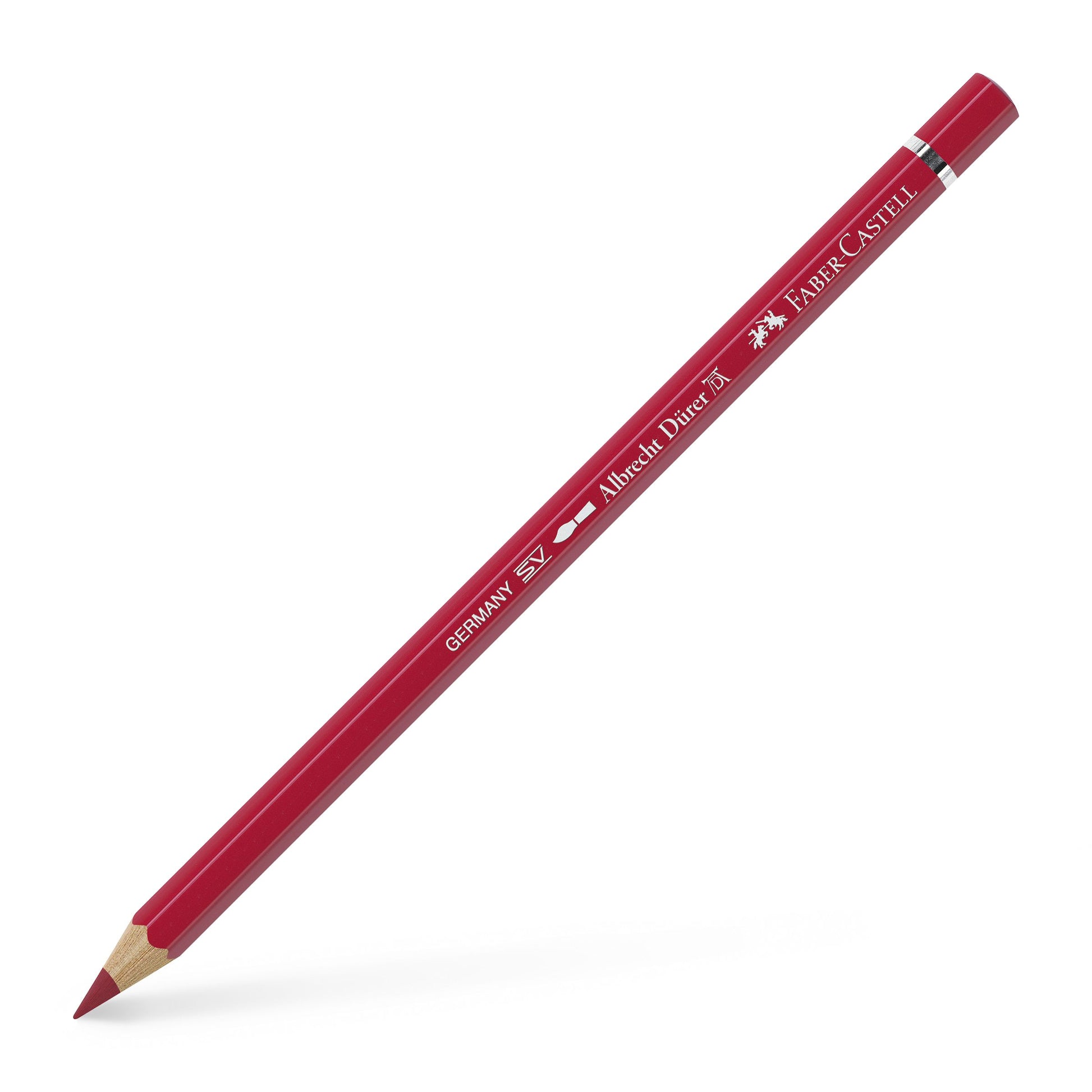 Creion colorat acuarelabil profesional Albrecht Dürer Faber-Castell în nuanța caldă Roșu Cărămiziu 126, cu mină groasă de 3.8 mm și pigmenți superiori perfect solubili în apă