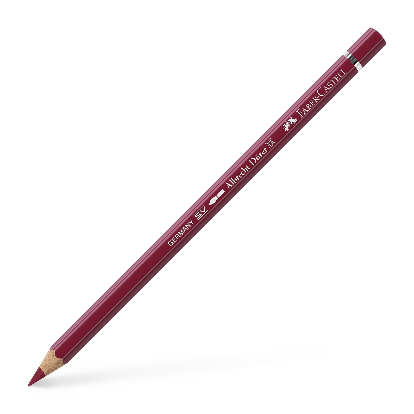 Creion colorat acuarelabil profesional Albrecht Dürer Faber-Castell în nuanța intensă Roșu Închis 225, cu mină groasă de 3.8 mm și pigmenți superiori perfect solubili în apă