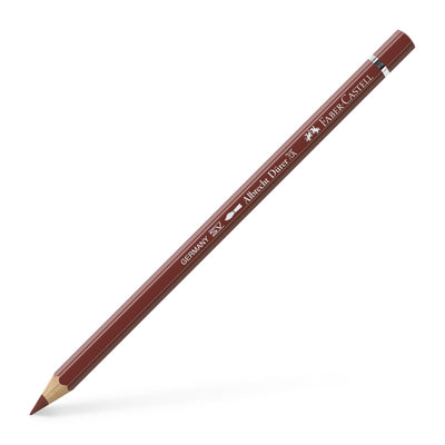 Creion colorat acuarelabil profesional Albrecht Dürer Faber-Castell în nuanța pământie Roșu Indian 192, cu mină groasă de 3.8 mm și pigmenți superiori perfect solubili în apă