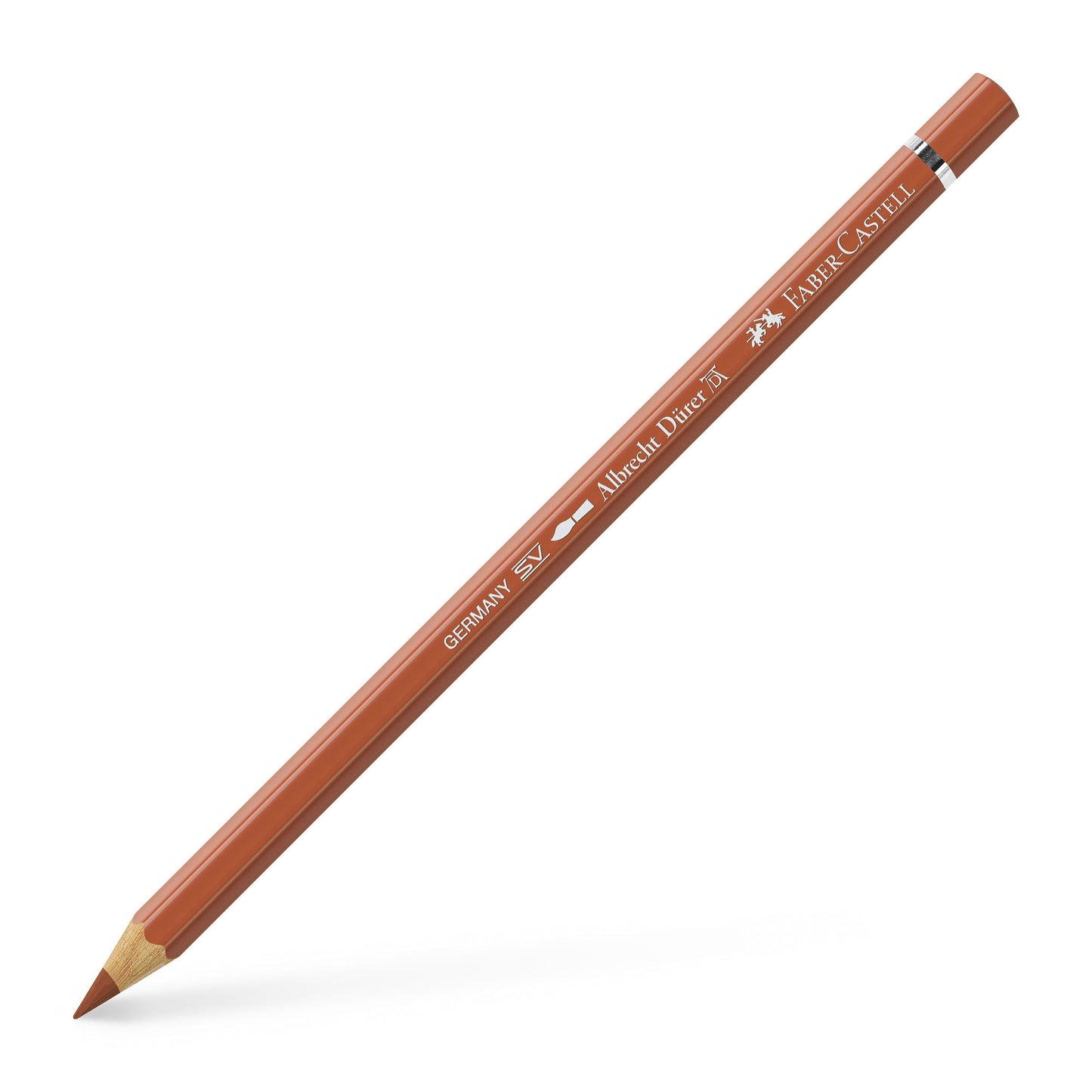 Creion colorat acuarelabil profesional Albrecht Dürer Faber-Castell în nuanța Sanguine 188, cu mină groasă de 3.8 mm și pigmenți superiori perfect solubili în apă