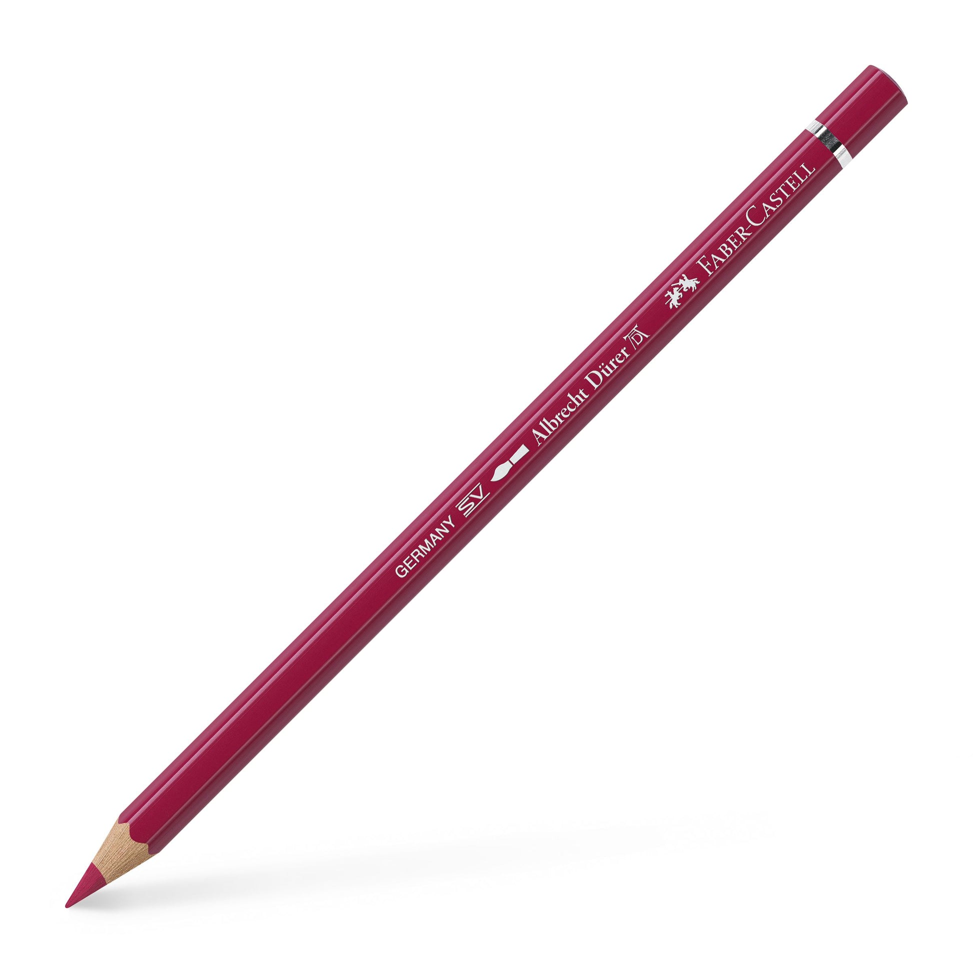 Creion colorat acuarelabil profesional Albrecht Dürer Faber-Castell în nuanța delicată Roz Cărămiziu 127, cu mină groasă de 3.8 mm și pigmenți superiori perfect solubili în apă