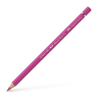 Creion colorat acuarelabil profesional Albrecht Dürer Faber-Castell în nuanța vibrantă Roz Purpuriu Deschis 128, cu mină groasă de 3.8 mm și pigmenți superiori perfect solubili în apă