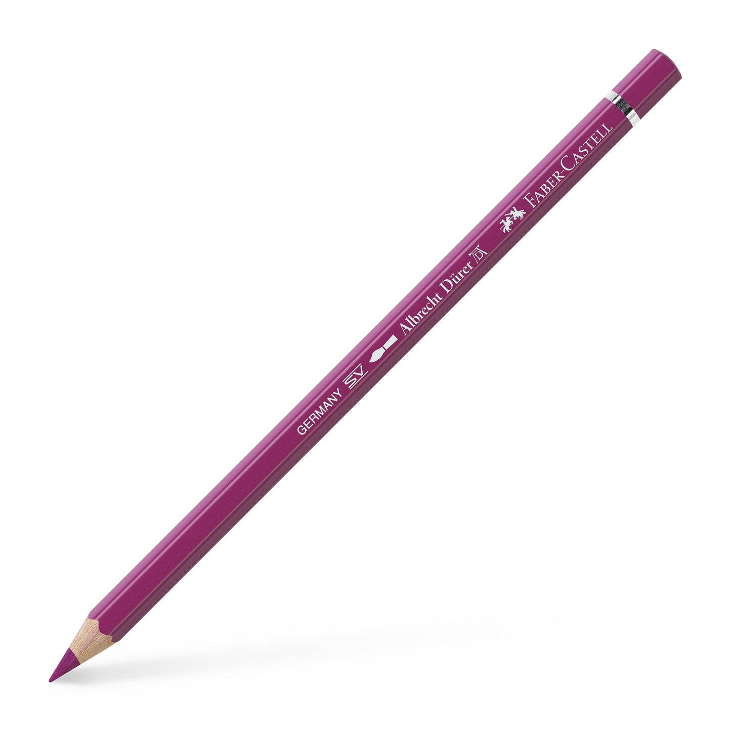 Creion colorat acuarelabil profesional Albrecht Dürer Faber-Castell în nuanța vibrantă Roz Purpuriu Mediu 125, cu mină groasă de 3.8 mm și pigmenți superiori perfect solubili în apă