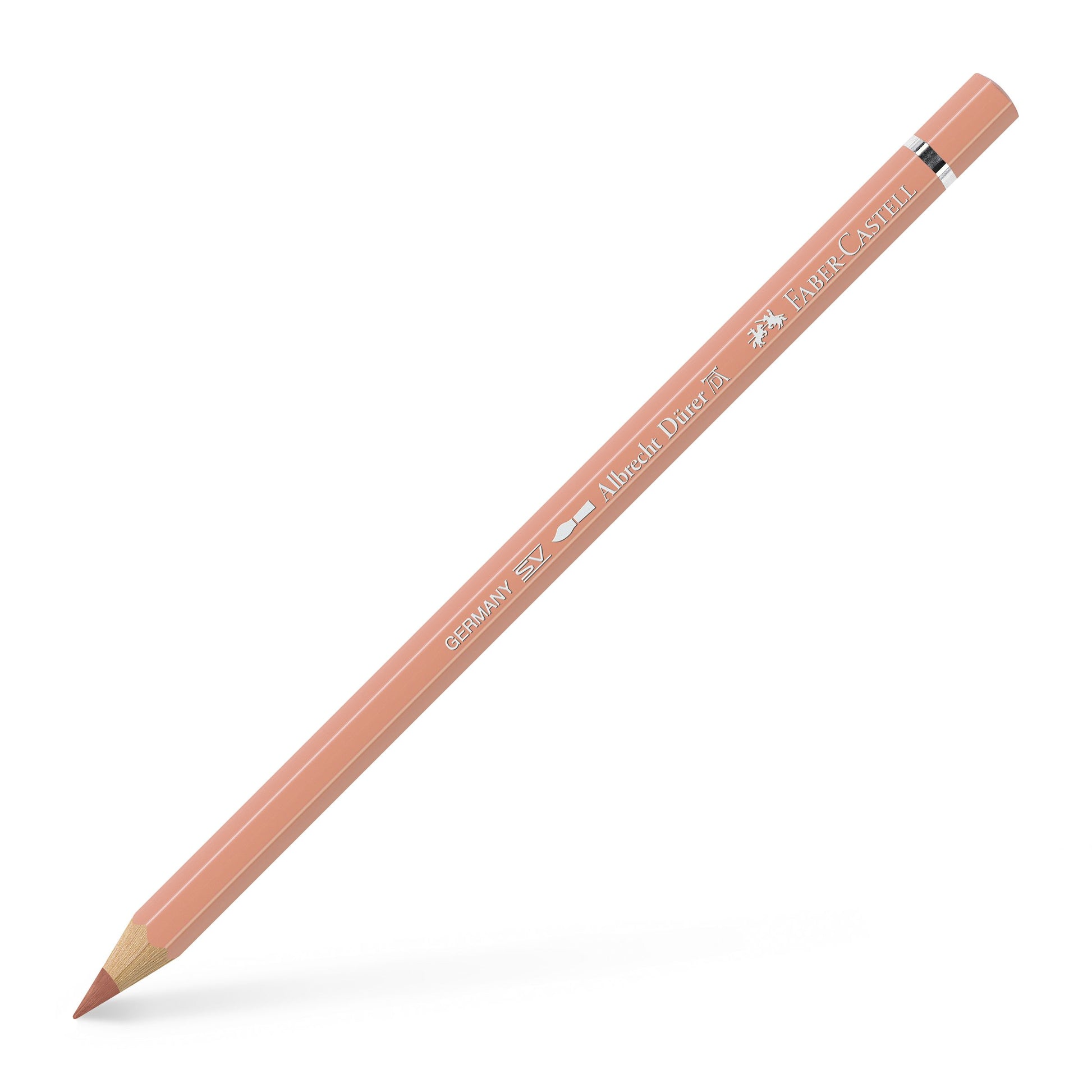 Creion colorat acuarelabil profesional Albrecht Dürer Faber-Castell în nuanța caldă Scorțișoară 189, cu mină groasă de 3.8 mm și pigmenți superiori perfect solubili în apă