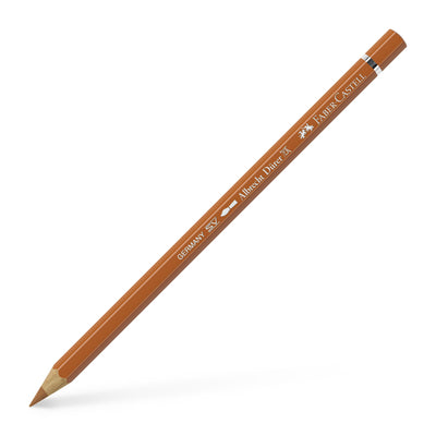 Creion colorat acuarelabil profesional Albrecht Dürer Faber-Castell în nuanța caldă Teracotă 186, cu mină groasă de 3.8 mm și pigmenți superiori perfect solubili în apă