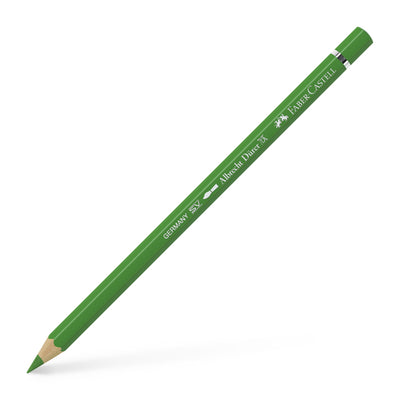 Creion colorat acuarelabil profesional Albrecht Dürer Faber-Castell în nuanța naturală Verde Frunză 112, cu mină groasă de 3.8 mm și pigmenți superiori perfect solubili în apă