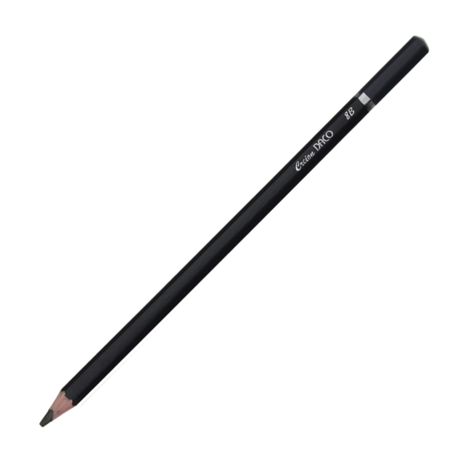 Creion grafit Daco duritate 8B, ideal pentru umbrire artistică intensă, negru profund și desen artistic