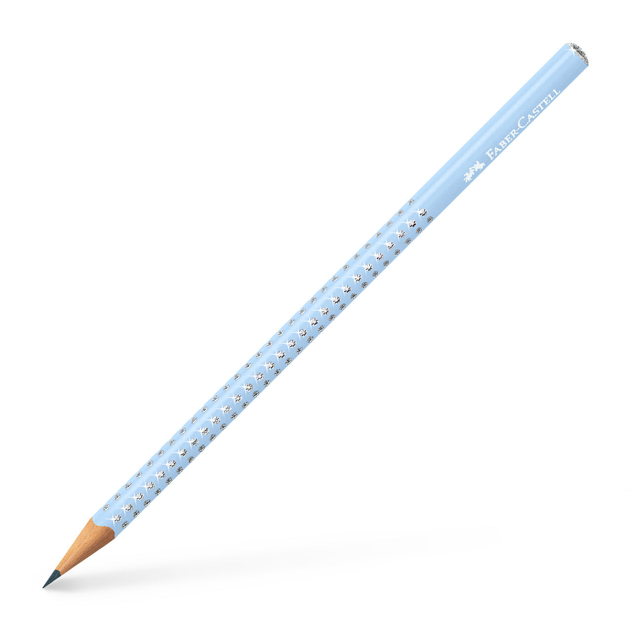 Creion grafit artistic Faber-Castell Sparkle duritate B, culoarea Bleu Sky perlat cu puncte strălucitoare