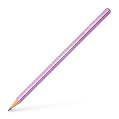 Creion grafit artistic Faber-Castell Sparkle duritate B, culoarea violet metalizat, finisaj perlat