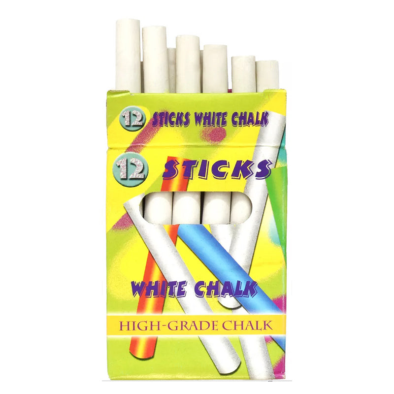 Set 12 bucăți cretă albă rotundă pentru scriere, format compact și practic