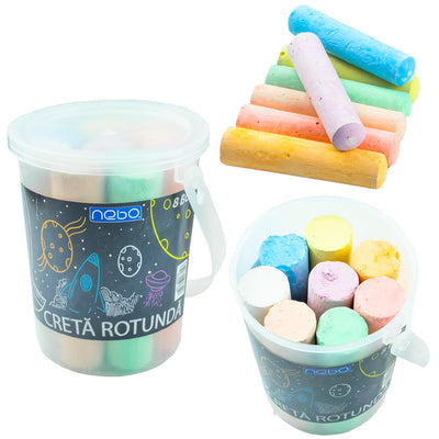 Creta JUMBO color rotunda, 8 buc/set - NEBO